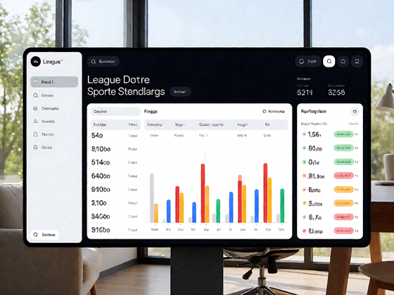 体育赛事数据看板界面，展示联赛积分排名与球队统计数据